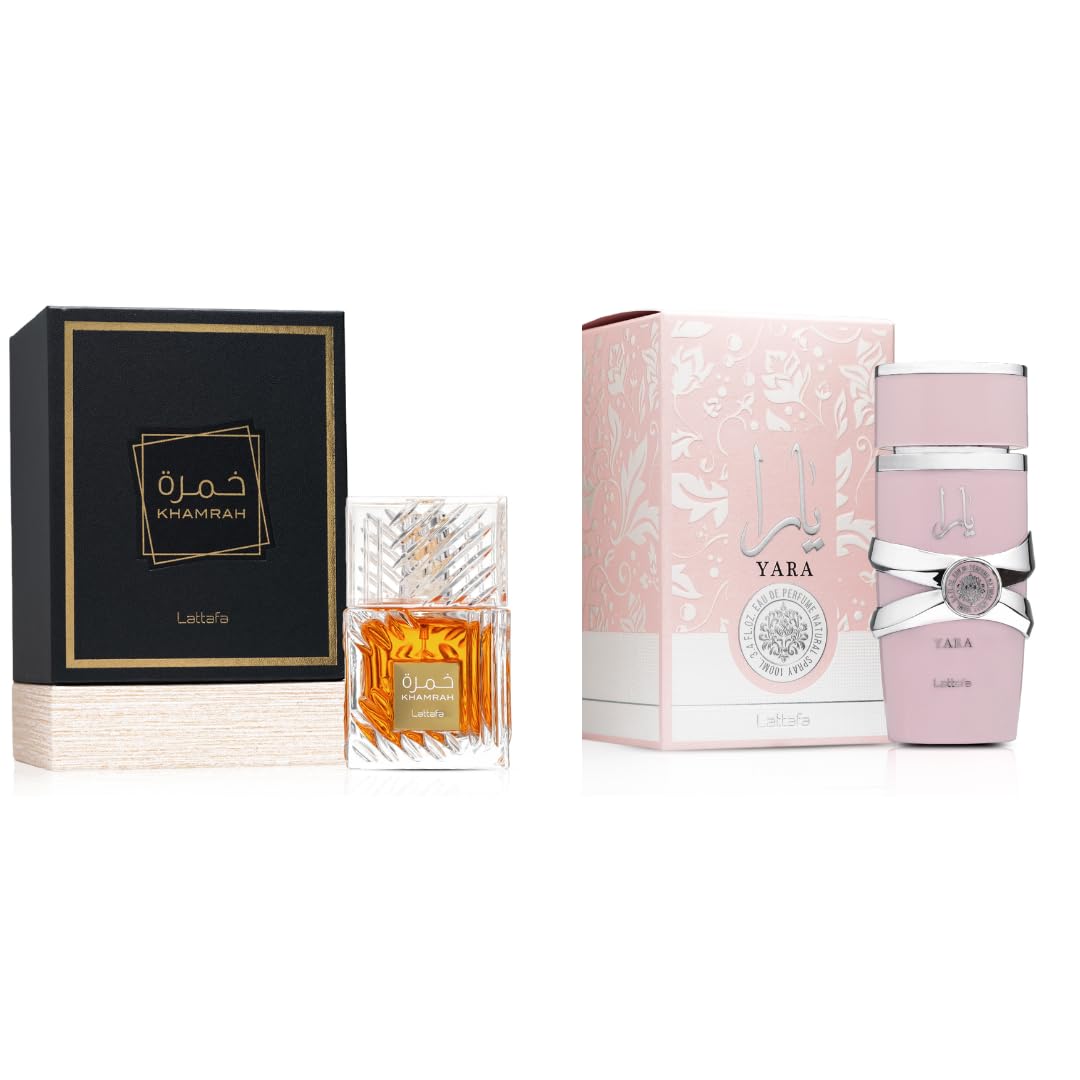Amazon.com : Lattafa Yara & Khamrah Eau De Parfum 100ml Each (3.4